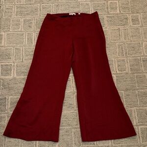 Vince Deep Red Wide-Leg Pants
